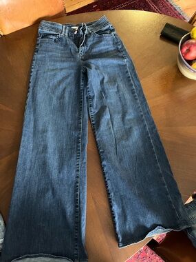 Frame Denim Dark Blue Wide-Leg Jeans